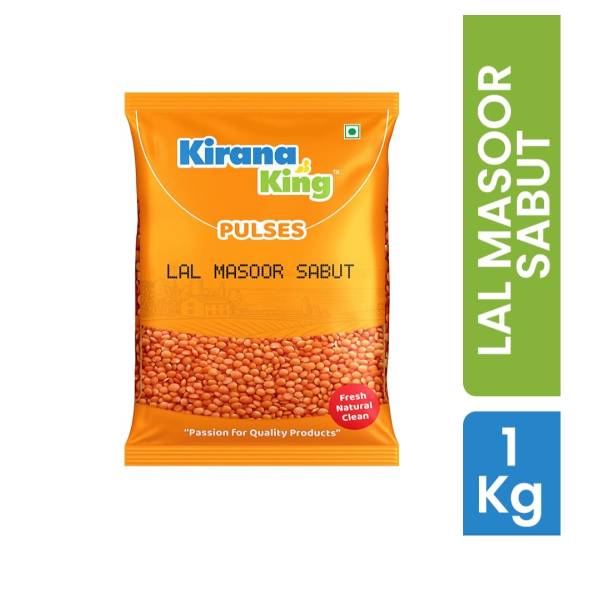 Kirana King Lal Masoor Sabut 1KG X 25PKT