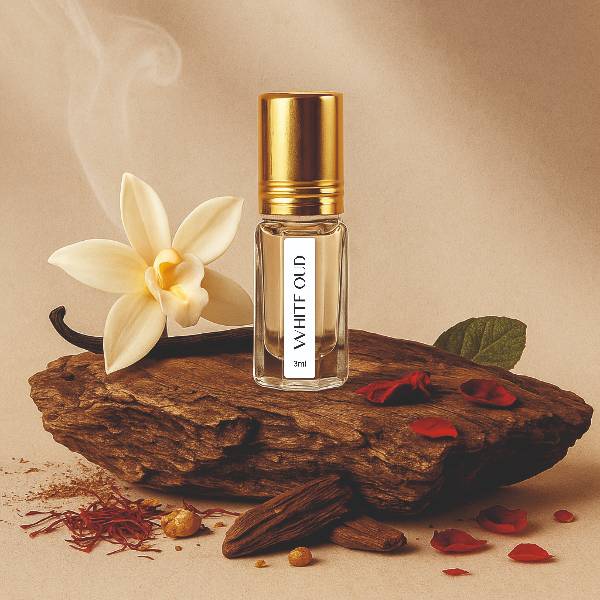 Lost Naturals White Oud Unisex Attar - 3ml Roll-On Perfumes | Non-Alcoholic Perfumess | Oud-Infused Luxury Fragrance Oil | IFRA Certified | Long-Lasting Attar for Man and Woman | Made in India