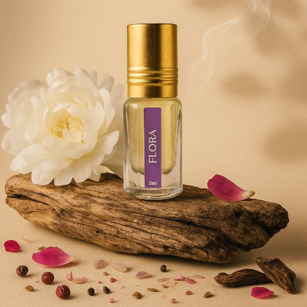 Lost Naturals Flora Woman Attar - 3ml Roll-On Perfumes | Non-Alcoholic Perfumess | Oud-Infused Luxury Fragrance Oil | IFRA Certified | Long-Lasting Attar for Woman | Made in India