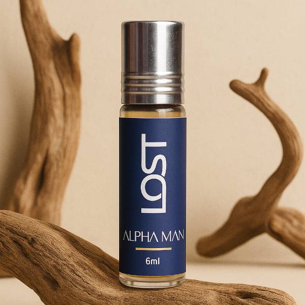 Lost Naturals Alpha Man Attar - 6ml Roll-On Perfumes | Non-Alcoholic Perfumess | Oud-Infused Luxury Fragrance Oil | IFRA Certified | Long-Lasting Attar for Man | Made in India