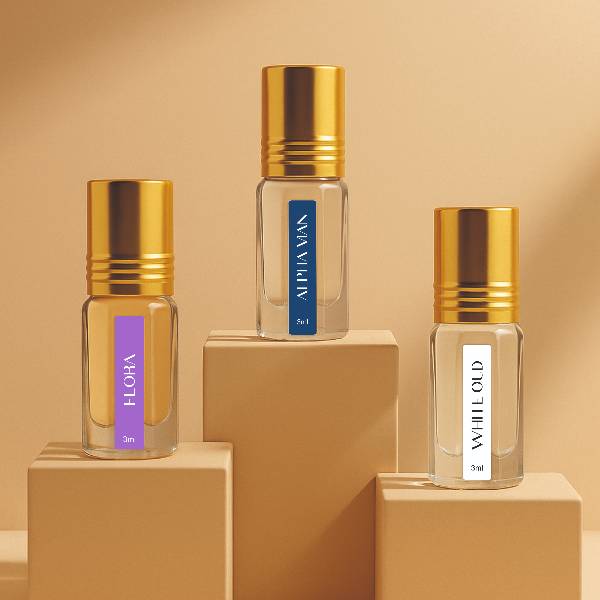 Lost Naturals Pack of 3 Attars - 3ml*3 Roll-On Perfumes | Non-Alcoholic Perfumess | Oud-Infused Luxury Fragrance Oil | IFRA Certified | Long-Lasting Attar for Man and Woman | Made in India