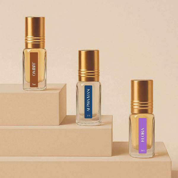 Lost Naturals Pack of 3 Attars - 3ml*3 Roll-On Perfumes | Non-Alcoholic Perfumess | Oud-Infused Luxury Fragrance Oil | IFRA Certified | Long-Lasting Attar for Man and Woman | Made in India