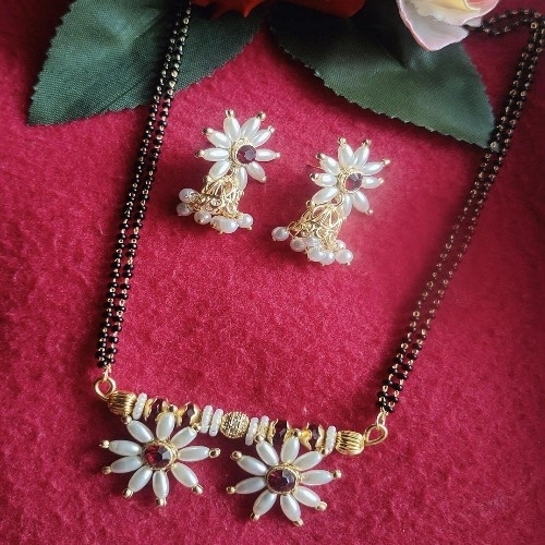 Parijat Mangalsutra With Zumka Earings Set L. 36inch