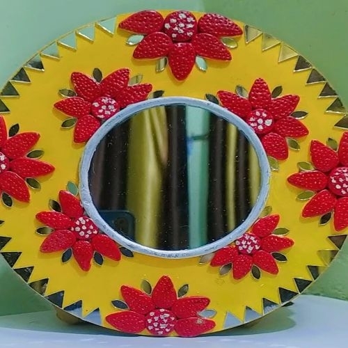 Lippan art Wall hanging mirror work