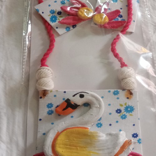 Duck Motif Clay Pendant Set