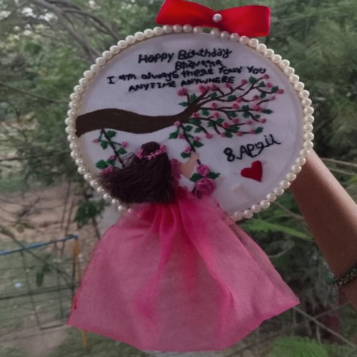 embroidery birthday frame
