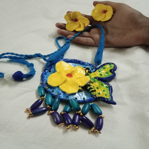Butter Fly Motif Clay Pendant Set
