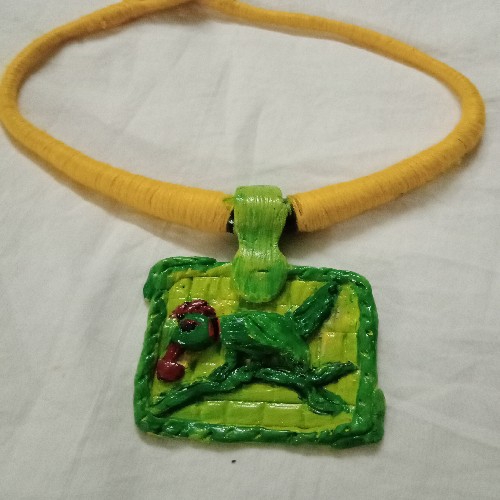 Bird Motif Clay Pendant