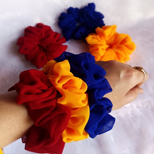 Medium Size Hair Scrunchies 6 Pieces