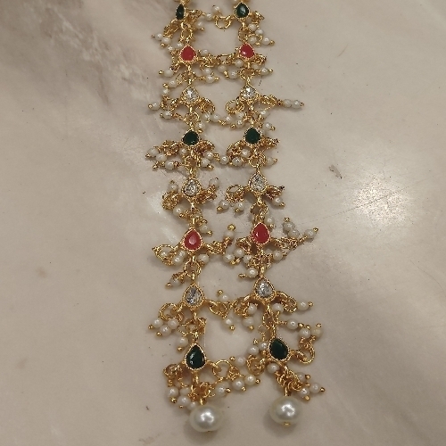 Beautiful Customise Long Earring Sat Multi Colour And Gold