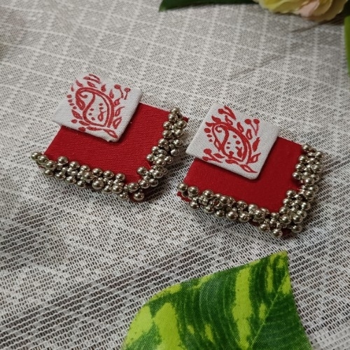 Fabric Earrings 1 Pair