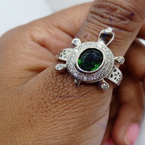 Turtel Ring 916% Pure Silver R-2
