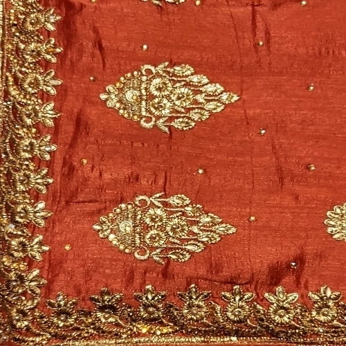 Beautiful ? Reddish_brown Saree With Golden Embroidery...