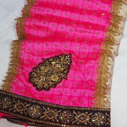 Beautiful  ?Pink saree with blouse ?