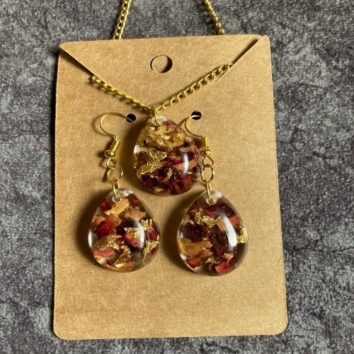Resin Earrings and Pandant