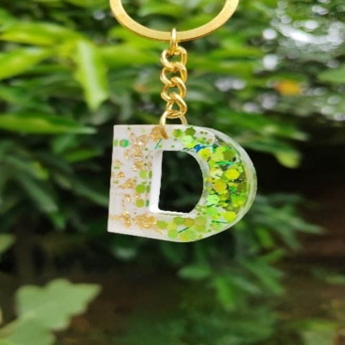 Resin alphabet keychain
