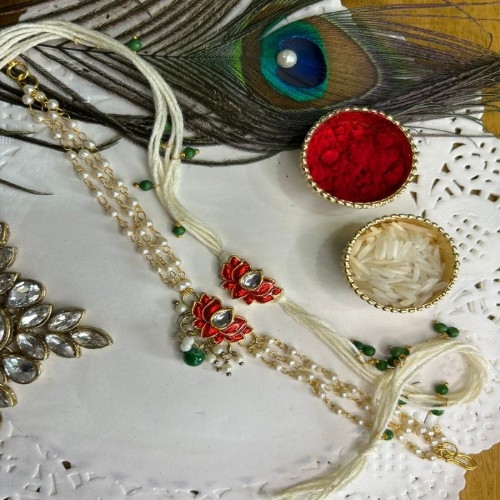 Lotus Beaded Rakhi