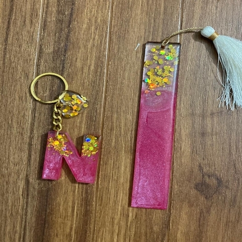 Resin Keychain And Bookmark