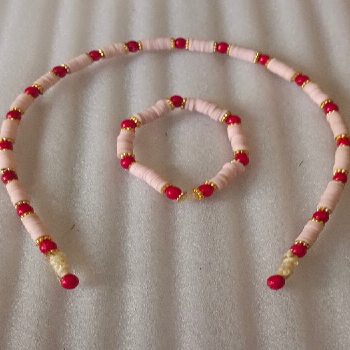 Clay Beads Breslet And Hair Band