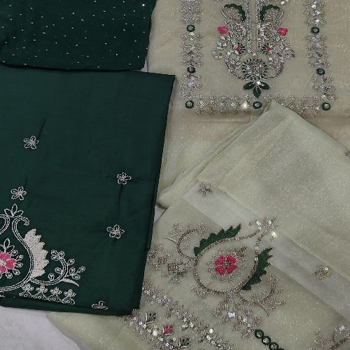 Shimmer Fabric Reyon Bottom Pure Work Dupptta