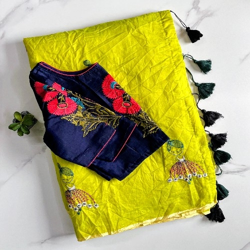 Cotton Tassels attached on pallu
