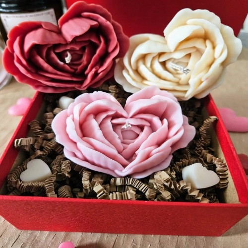 Heart Rose Candle