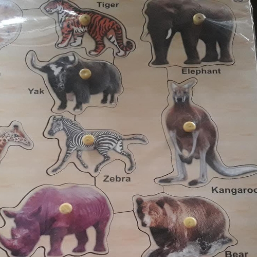 Wooden Wild Animals Toy Board Game